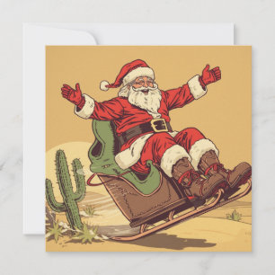 Cartão De Festividades Natal Vintage do Sudoeste Americano