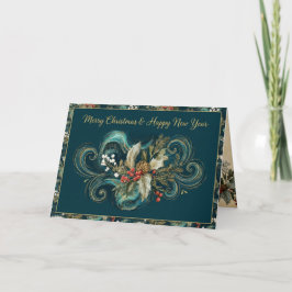 Cartão De Festividades Natal Vintage Elegante Brilho