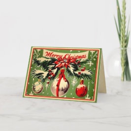Cartão De Festividades Natal Vintage Retro: Yuletide Meados do Século 3