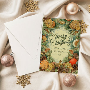 Cartão De Festividades Natal Vintage Rústico Florestal