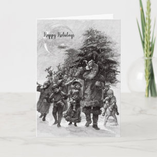 Cartão De Festividades Natal Vintage São Nicolau