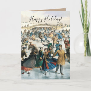 Cartão De Festividades Natal Vitoriano Central Park Currier & Ives