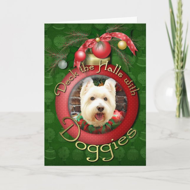 Cartão De Festividades Natal - Westie - Sorte (Frente)
