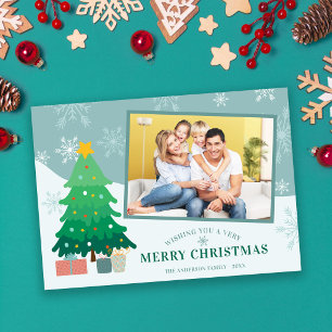 Cartão De Festividades Natal Whimiscal Tree Snowflake Foto de Natal
