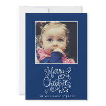 Natal Whimsical Blue Calliographic Foto do turbilh