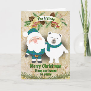 Cartão De Festividades Natal Xadrez Clan Irvine Irwin Tartan