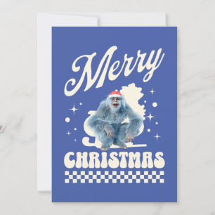 Cartão De Festividades Natal Yeti Divertido Humor de Férias