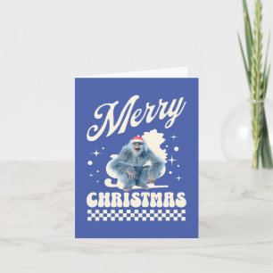 Cartão De Festividades Natal Yeti Divertido Humor de Férias