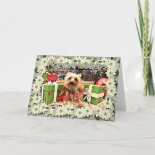 Cartão De Festividades Natal - Yorkie - Kensey
