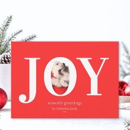 Cartão De Festividades Natalina Personalizada com Foto de Animal Moderno 