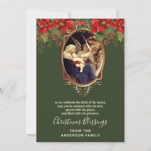 Cartão De Festividades Natalina Religiosa Vintage Virgem Maria Jesus