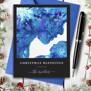 Cartão De Festividades Natividade Abstrata Moderna em Aquarela Natal
