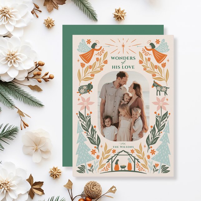 Cartão De Festividades Natividade Angels 2 Foto Natal (Criador carregado)