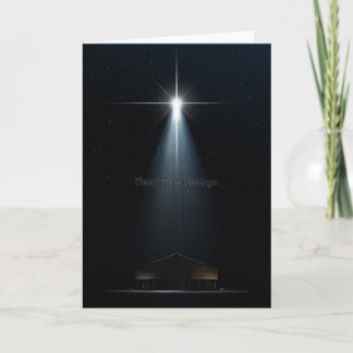 Cartão De Festividades Natividade Cena Estrela De David E Estável