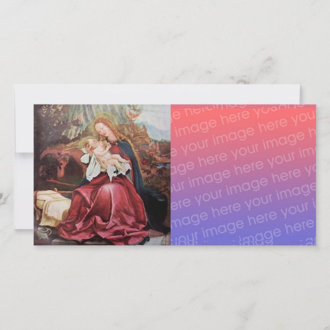 Cartão De Festividades NATIVIDADE COM ANJOS - MÁGICA DO NATAL Digital (Frente)