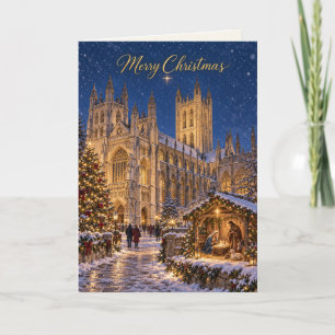 Cartão De Festividades Natividade de Natal da Catedral de Canterbury