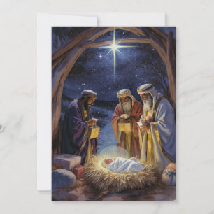 Cartão De Festividades Natividade dos Três Reis Magos Tradicional