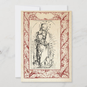 Cartão De Festividades Natividade Medieval Maria e Jesus Festa Fronteira