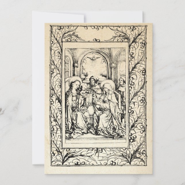 Cartão De Festividades Natividade medieval Mary e Jesus Sagrada Holanda d (Frente)