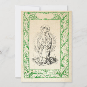 Cartão De Festividades Natividade medieval Mary e Jesus Sagrada Holanda d