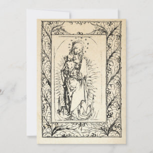 Cartão De Festividades Natividade medieval Mary e Jesus Sagrada Holanda d