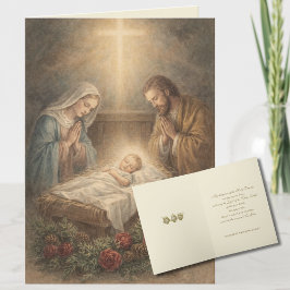 Cartão De Festividades Natividade Natal Família Católica Santa