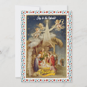 Cartão De Festividades Natividade Natal I Clássico Religioso Antigo