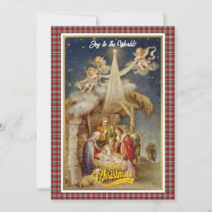 Cartão De Festividades Natividade Natal I Clássico Religioso Antigo
