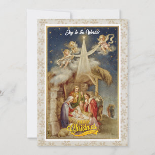 Cartão De Festividades Natividade Natal I Clássico Religioso Antigo