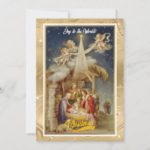 Cartão De Festividades Natividade Natal I Clássico Religioso Antigo