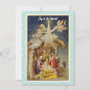 Cartão De Festividades Natividade Natal I Clássico Religioso Antigo
