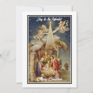 Cartão De Festividades Natividade Natalina Clássica Religiosa Vintage