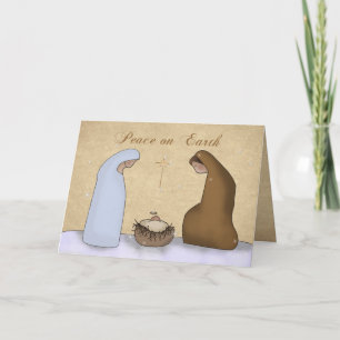 Cartão De Festividades Natividade, Paz no Natal da Terra