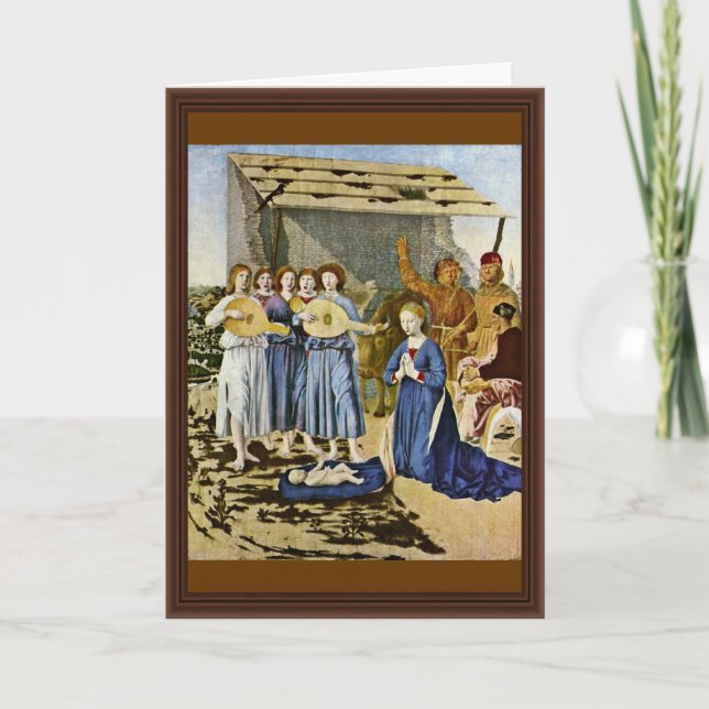 Cartão De Festividades Natividade por Piero della Francesca (a melhor (Frente)