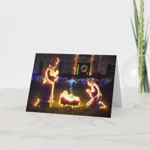 Cartão De Festividades Nativity Manger Scene Isaiah 9:6 Christmas Card