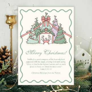 Cartão De Festividades Nativity & Scripture Christian Merry Christmas