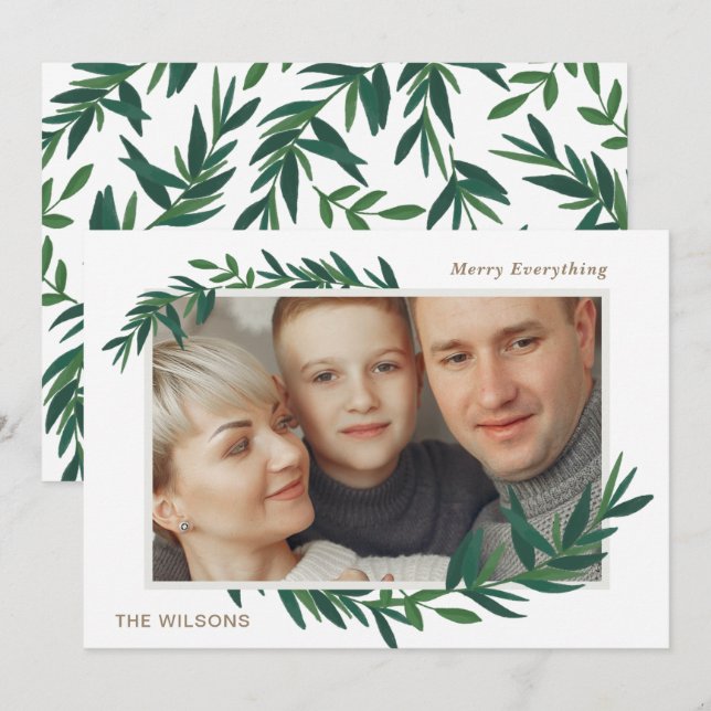 Cartão De Festividades Nature Botanics Deseja Dourada foto (Frente/Verso)