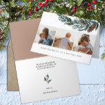 Cartão De Festividades Natureza do inverno| Watercolor Pine Cone Spruce B<br><div class="desc">Envie cartões de natal para amigos, colegas e familiares em cartões simples, chicos, elegantes e modernos de 3 imagens de colagem design festiva, de cor natural! Um belo quadro de folhas de pinheiro de cor aquosa pintado e verde macio no topo de sua colagem de fotos, apresentando bonito cones de...</div>