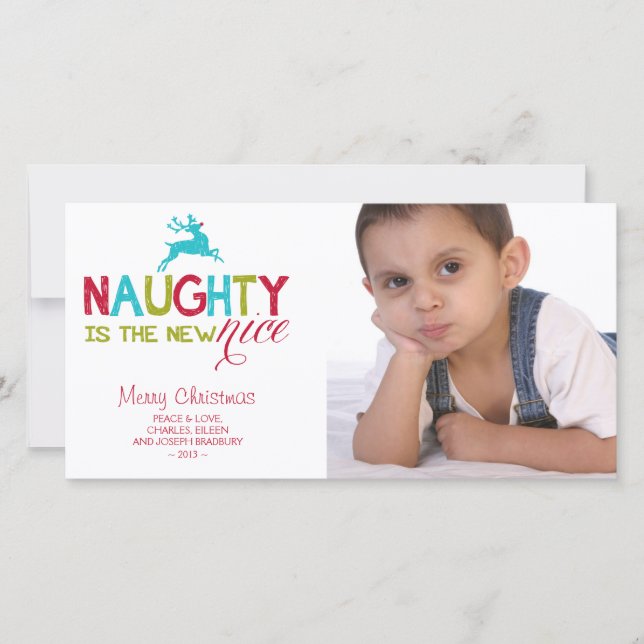 Cartão De Festividades Naughty é o novo Natal legal (Frente)
