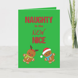 Cartão De Festividades Naughty é o novo Nice com Gingercake Boys