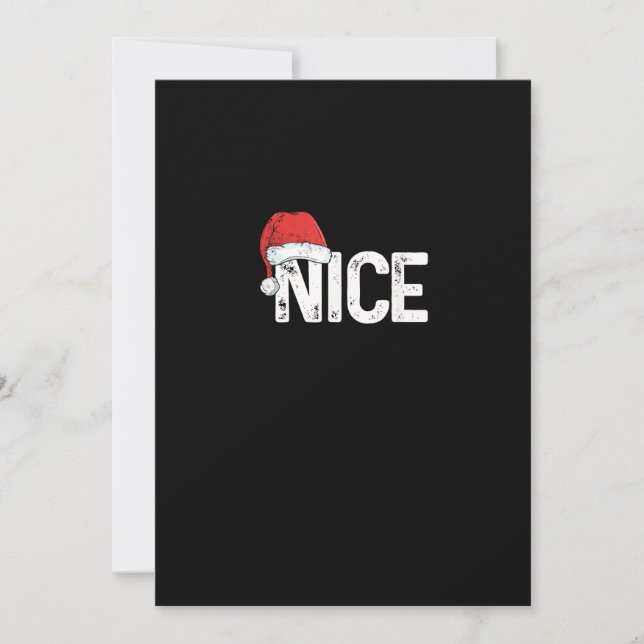 Cartão De Festividades Naughty Or Nice Matching Christmas Funny Design (Frente)