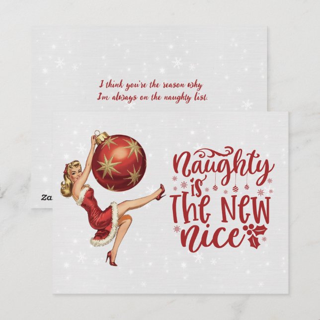 Cartão De Festividades Naughty Sister Naughty Is The New Nice Christmas  (Frente/Verso)