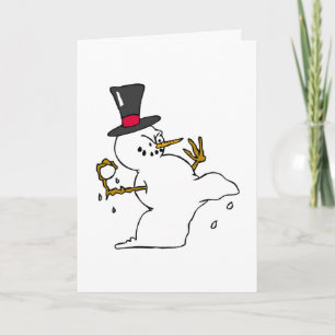 Cartão De Festividades Naughty Snowman Winter Snowball Fight Holidays
