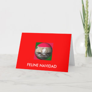 Cartão De Festividades Navidad felino