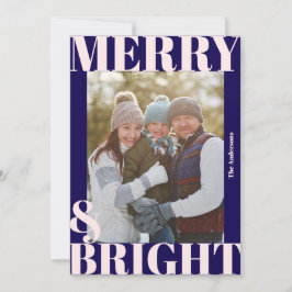 Cartão De Festividades Navy Azul Moderno e Rosa Alegre e Brilhante Foto