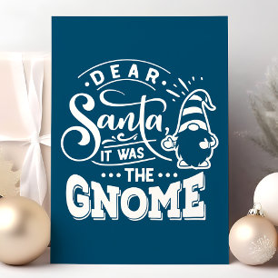 Cartão De Festividades Navy Querido Papai Noel Foi O Natal Do Gnome