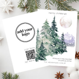 Cartão De Festividades Negócios de Floresta em Aquarela Natal
