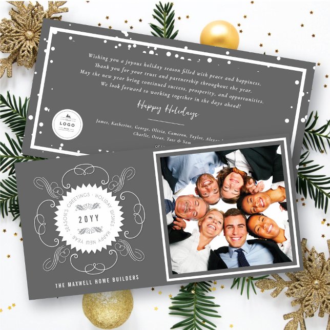 Cartão De Festividades Negócios de Foto Clássica de Seal Saudações da Est (Criador carregado)