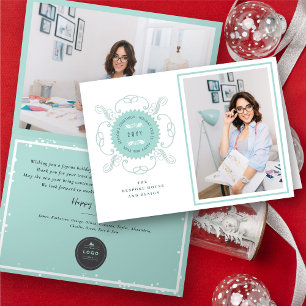 Cartão De Festividades Negócios de Fotos de Selo Clássico de Saudaçõe