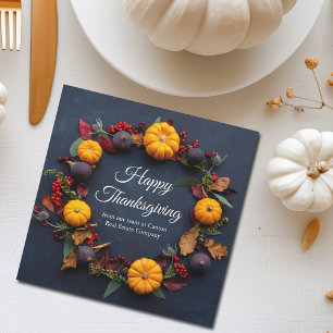 Cartão De Festividades Negócios Modernos Feliz Ação de Graças Pumpkin Wre